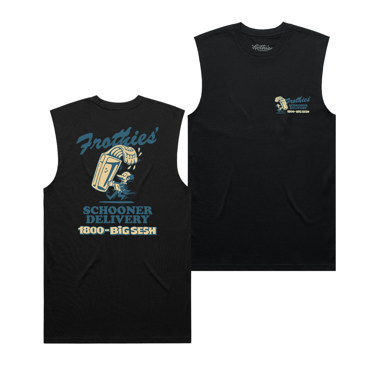 Schooner Delivery Muscle Tee Black Muscle Tank Frothies