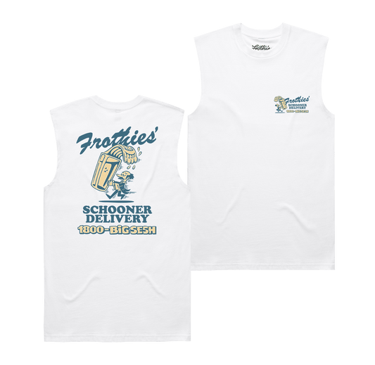 Schooner Delivery Muscle Tee White Muscle Tank Frothies
