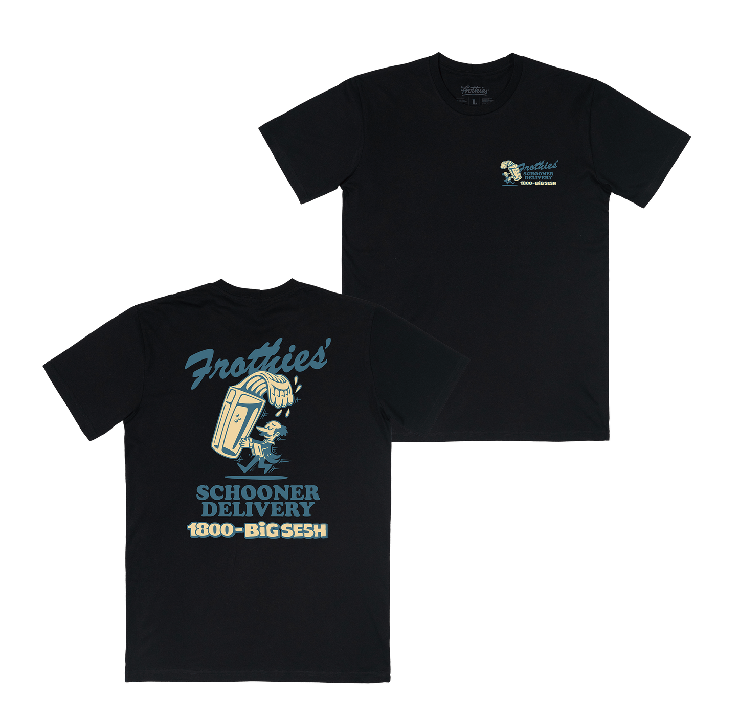 Schooner Delivery Tee Black T-Shirts Frothies