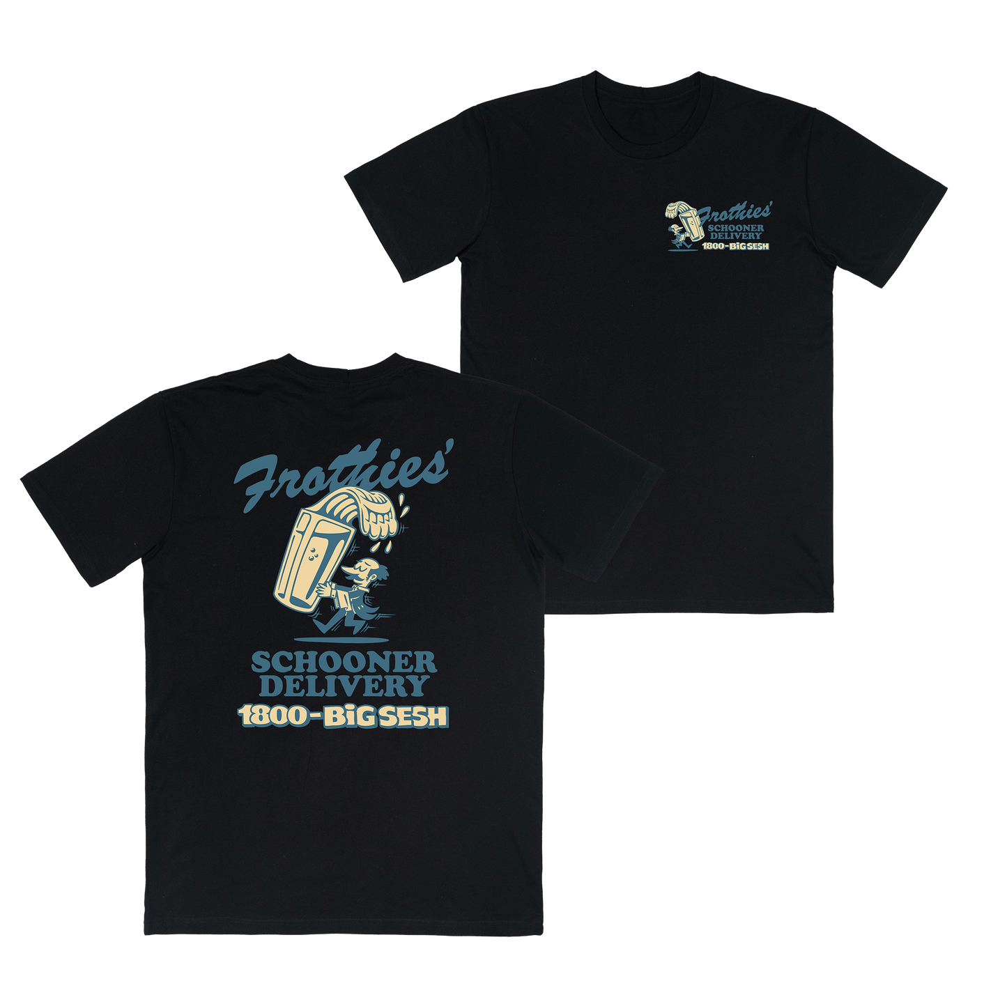 Schooner Delivery Tee Black T-Shirts Frothies