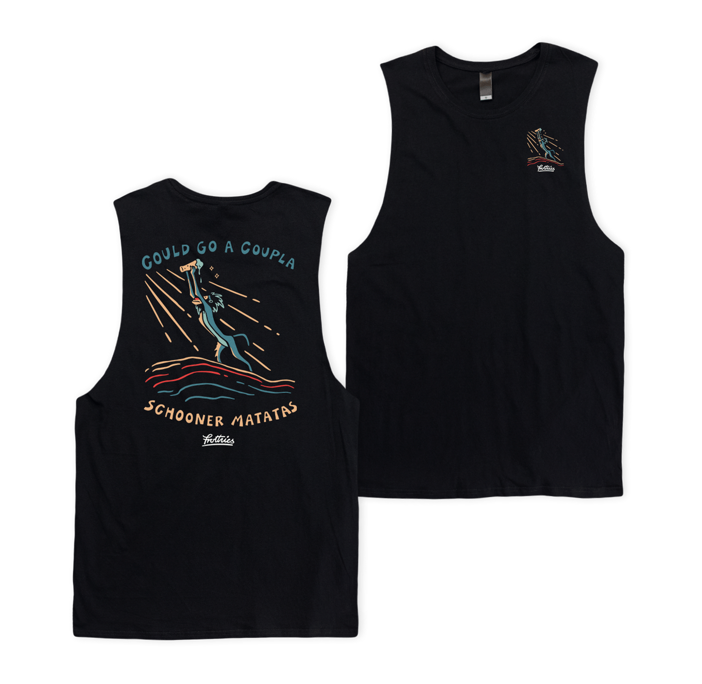 Schooner Matata Muscle Tee Black Muscle Tanks Frothies