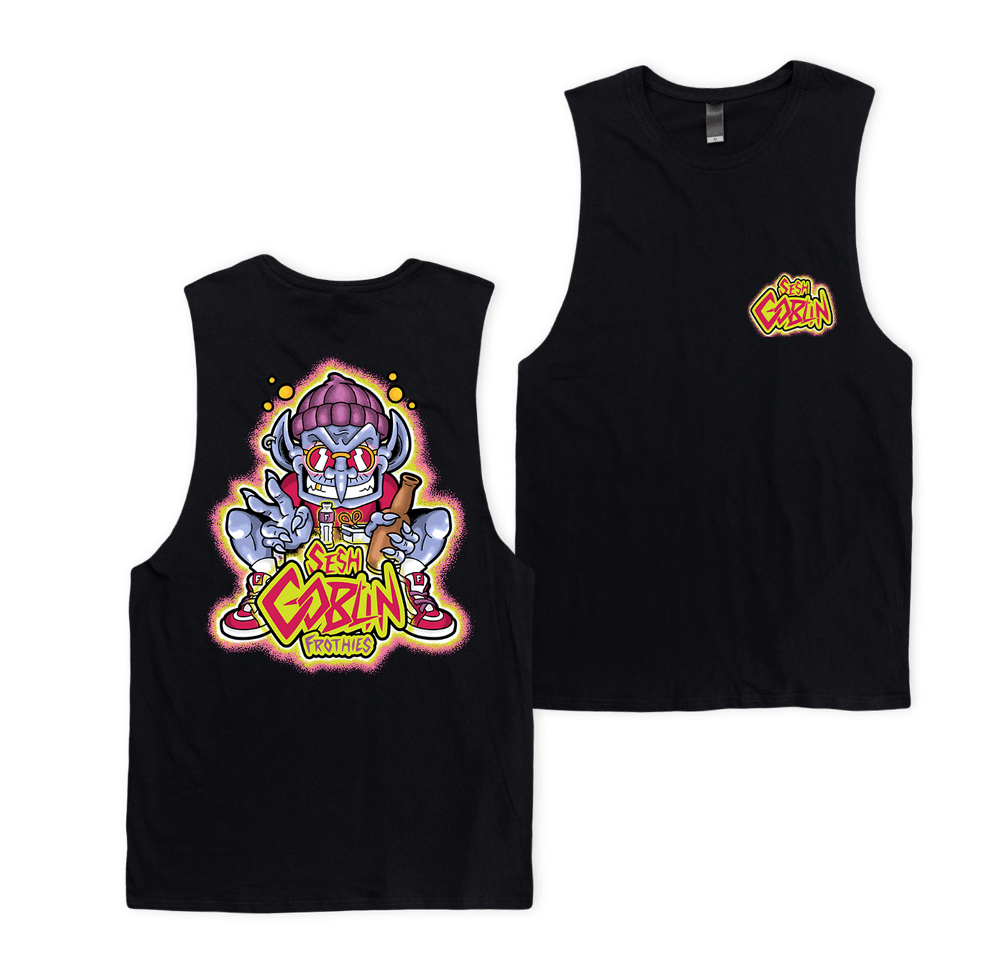 Sesh Goblin Muscle Tee Black Muscle Tanks Frothies