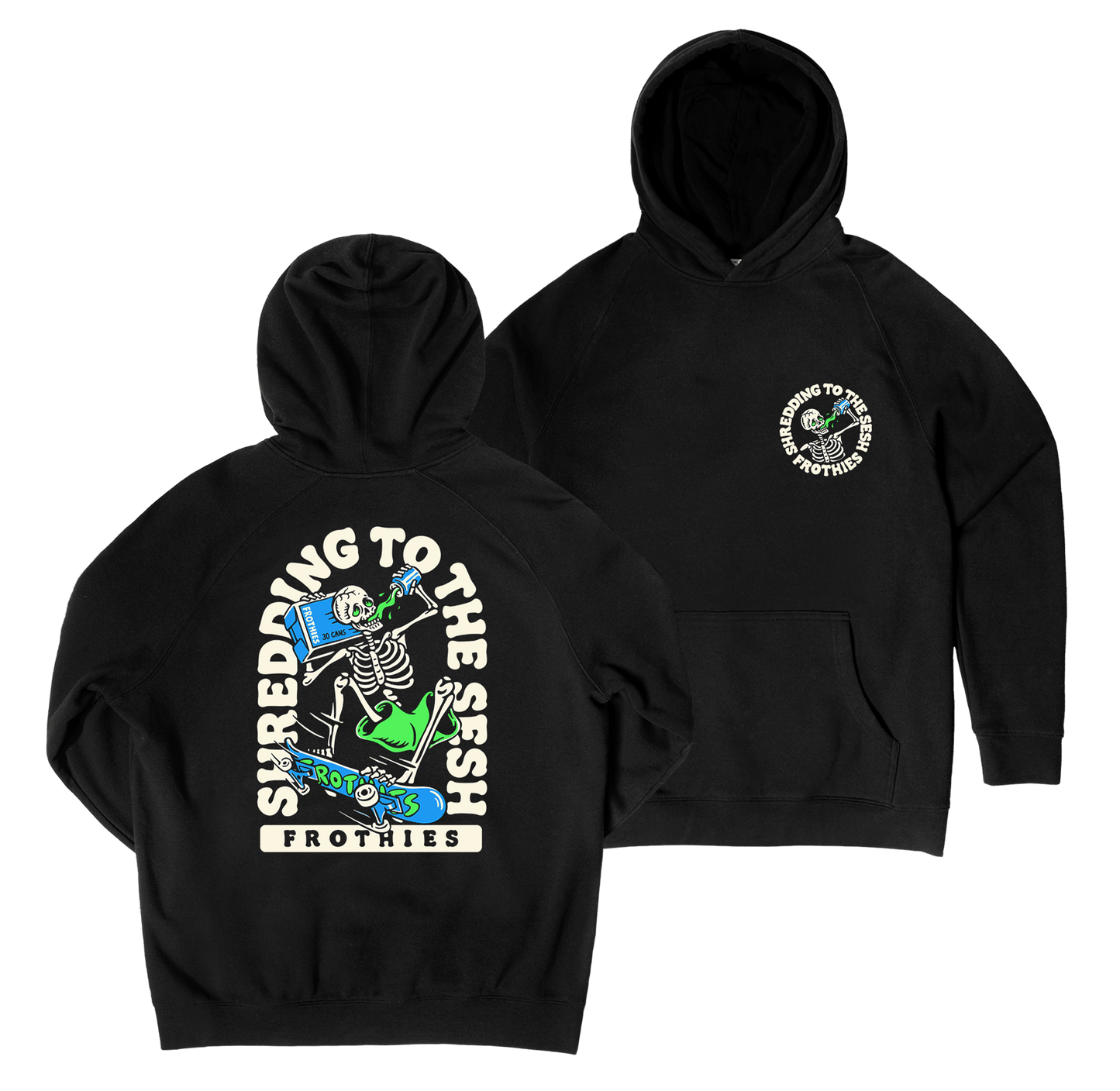 Sesh Shredding Hoodie Black Hoodie Frothies