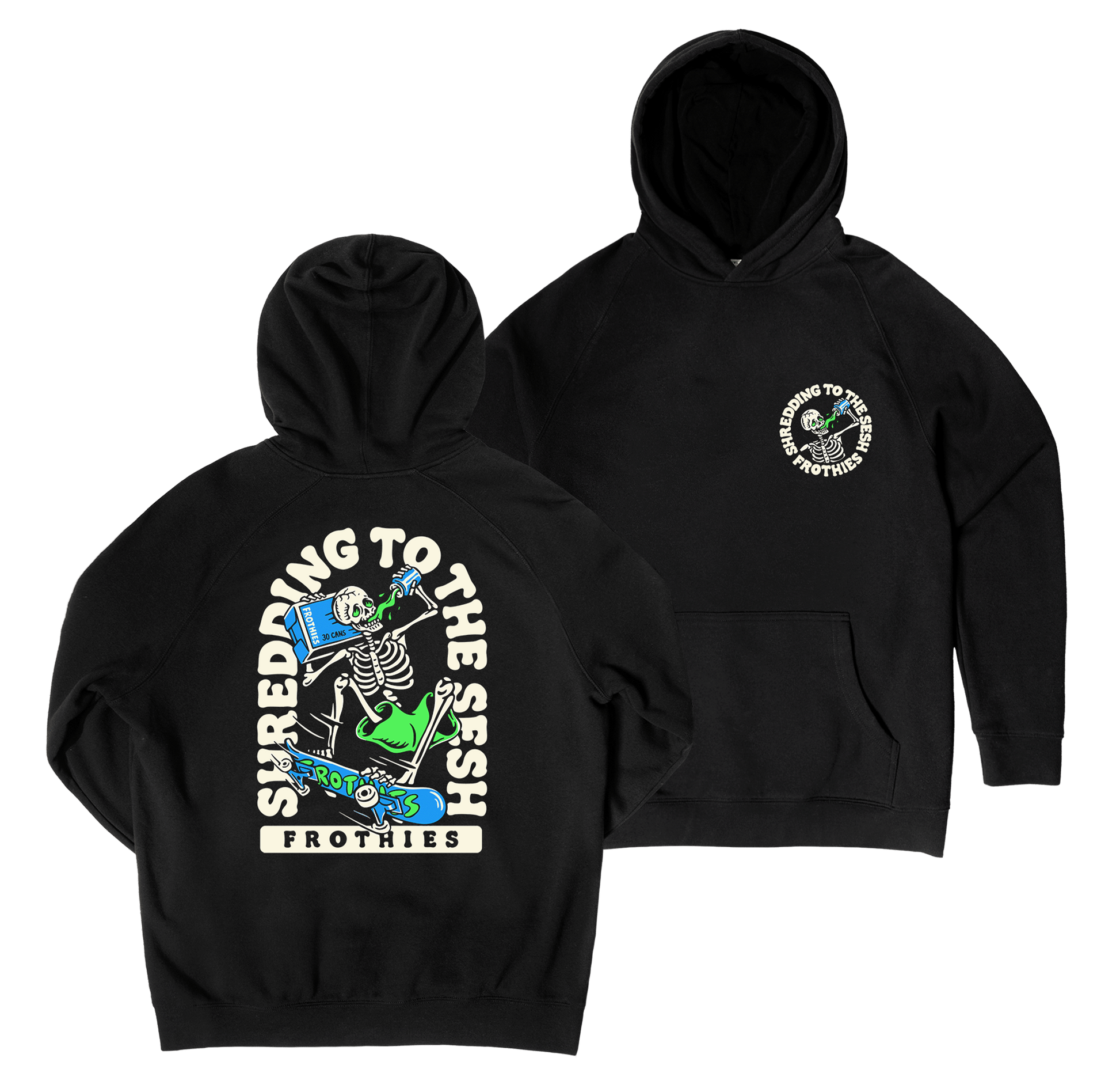Sesh Shredding Hoodie Black Hoodie Frothies