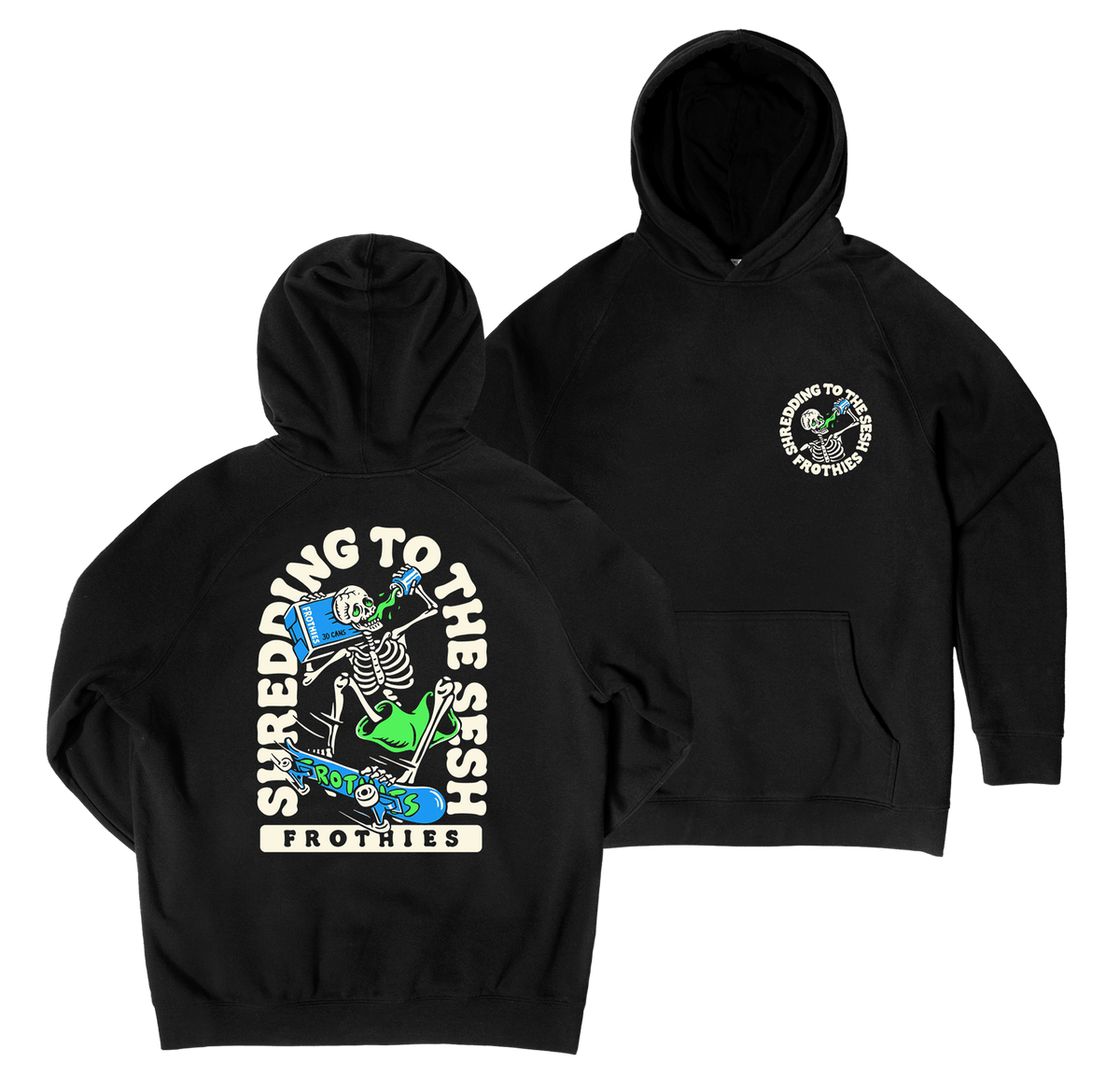 Sesh Shredding Hoodie Black Hoodie Frothies
