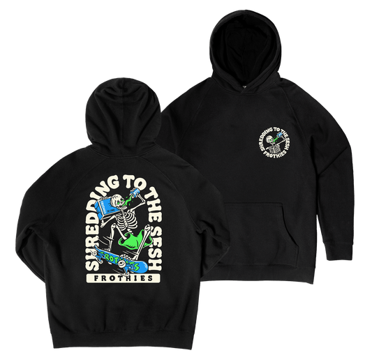 Sesh Shredding Hoodie Black Hoodie Frothies