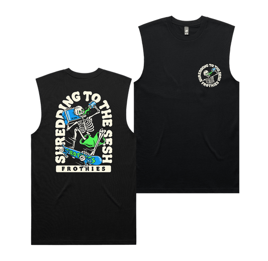 Sesh Shredding Muscle Tee Black T-Shirt Frothies
