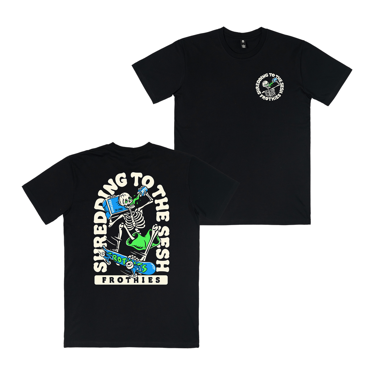 Sesh Shredding Tee Black T-Shirt Frothies