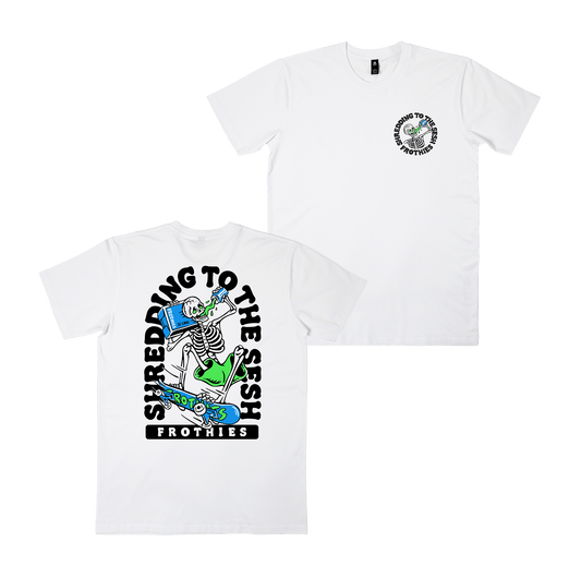 Sesh Shredding Tee White T-Shirt Frothies