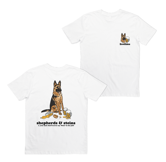 Shepherds and Steins Tee White T-Shirt Frothies
