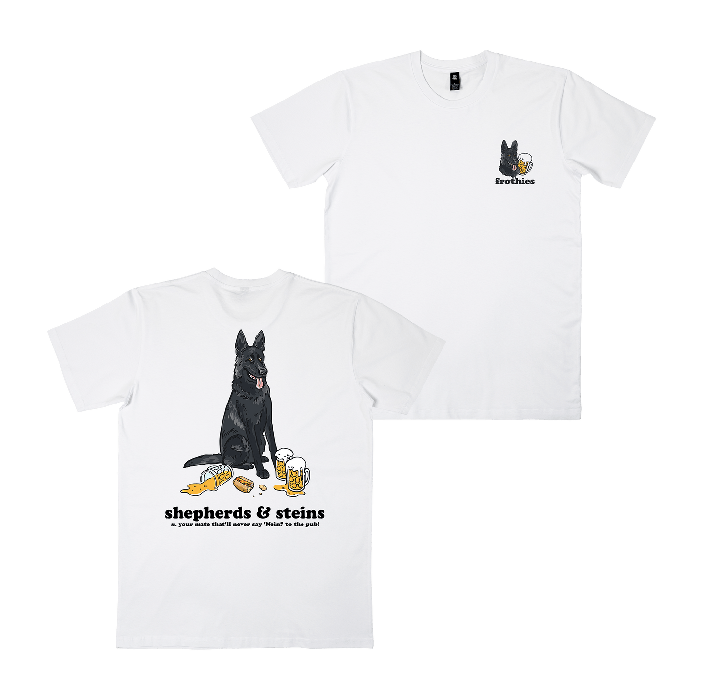 Shepherds and Steins Tee White T-Shirt Frothies