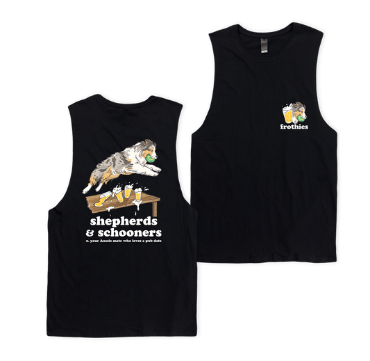 Shepherds & Schooners Muscle Tee Black Muscle Tanks Frothies