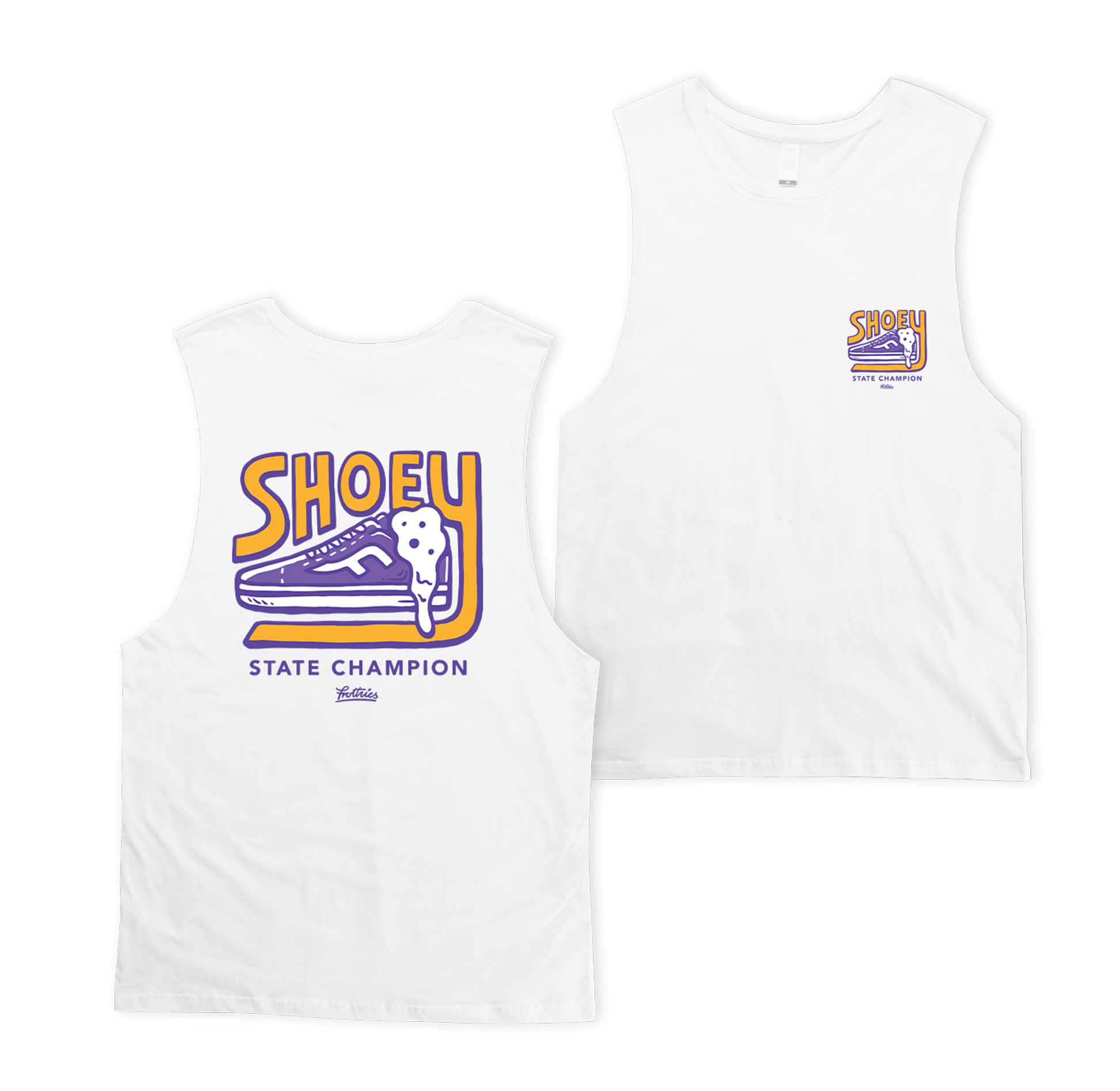 Shoey State Champion Muscle Tee White Muscle Tanks Frothies