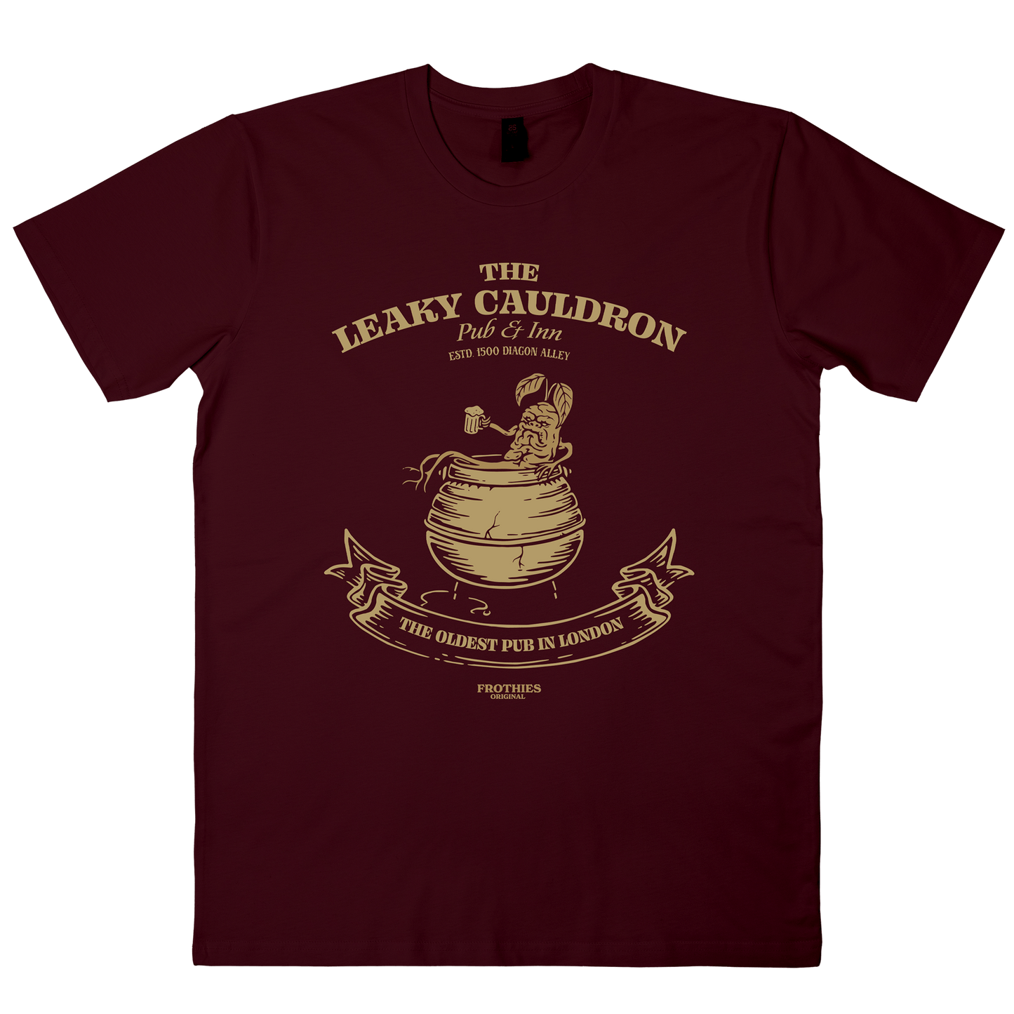 The Leaky Cauldron Tee Burgundy T-Shirt Frothies