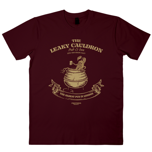 The Leaky Cauldron Tee Burgundy T-Shirt Frothies