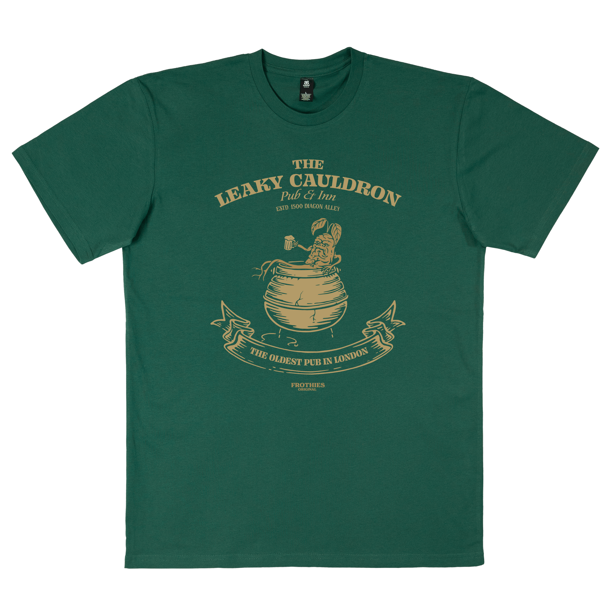 The Leaky Cauldron Tee Jade Green T-Shirt Frothies