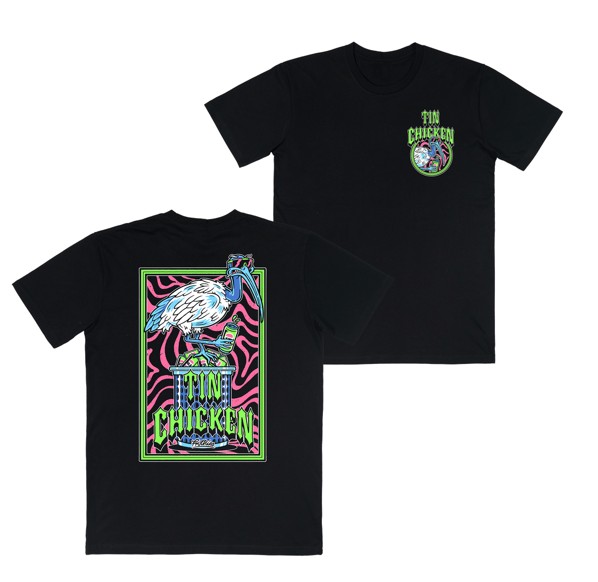 Tin Chicken Tee Black T-Shirts Frothies