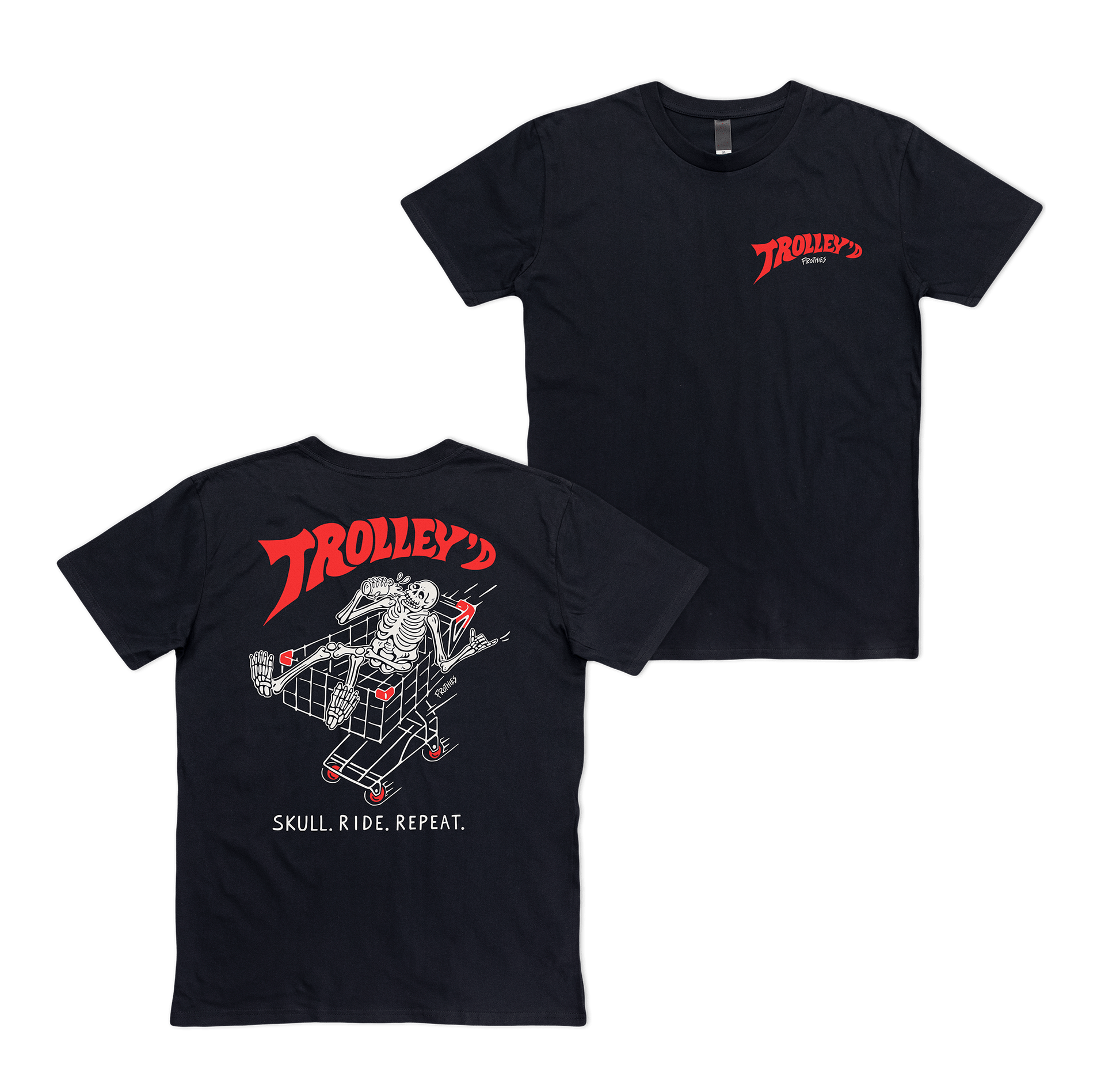 Trolley'd Tee Black T-Shirt Frothies