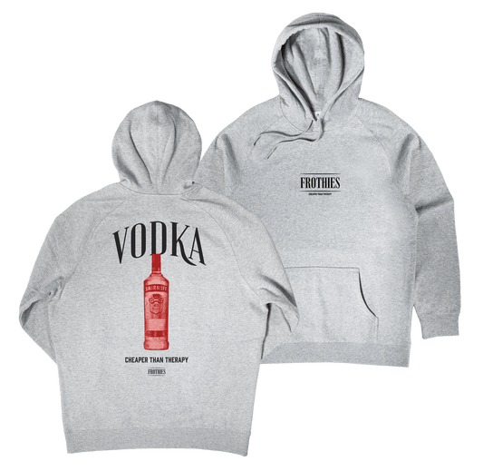 Vodka Hoodie Grey Hoodie Frothies