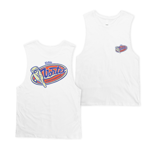 Vortex State Champion Muscle Tee White Muscle Tanks Frothies