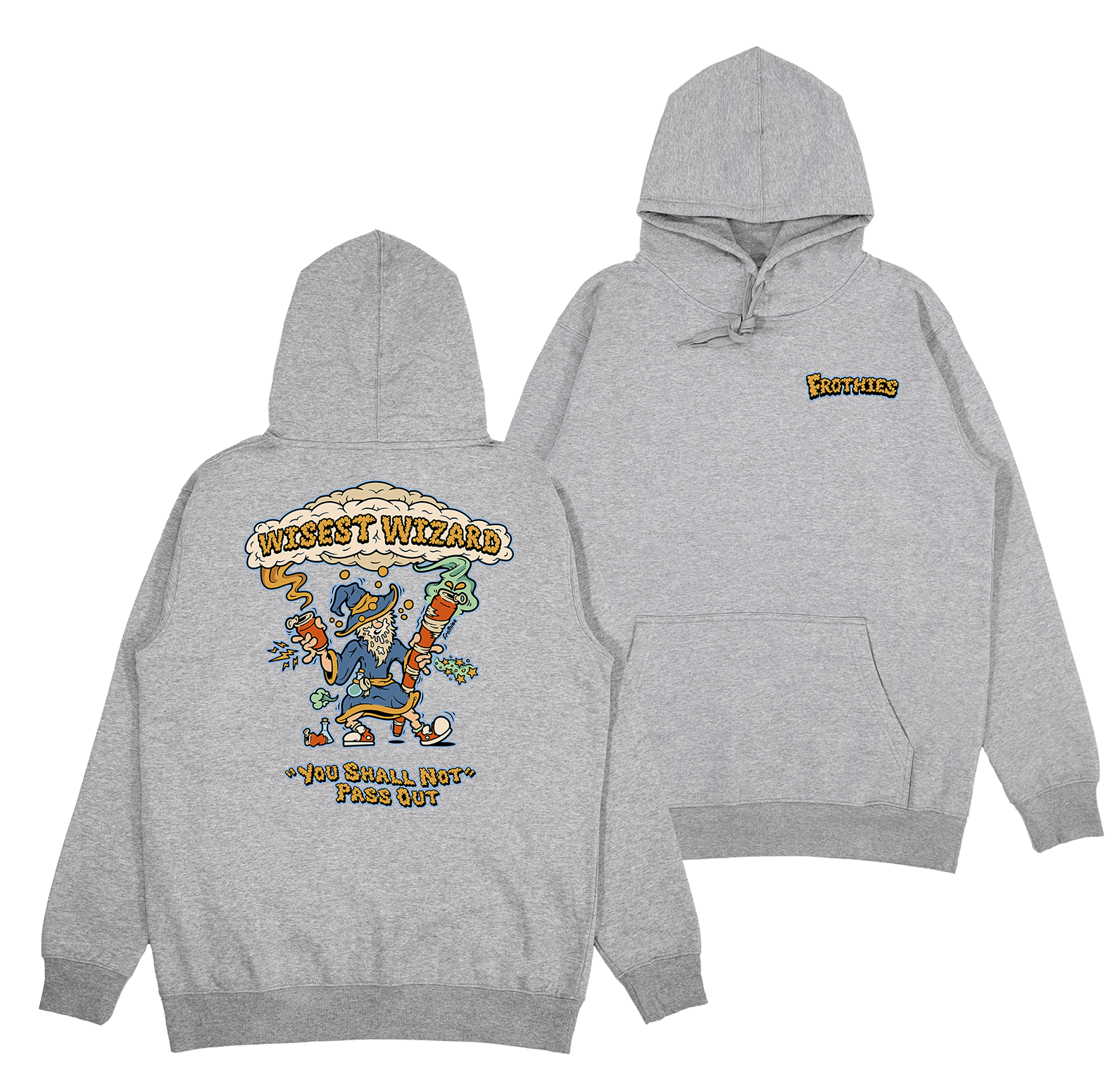 Wisest Wizard Hoodie Grey Hoodie Frothies