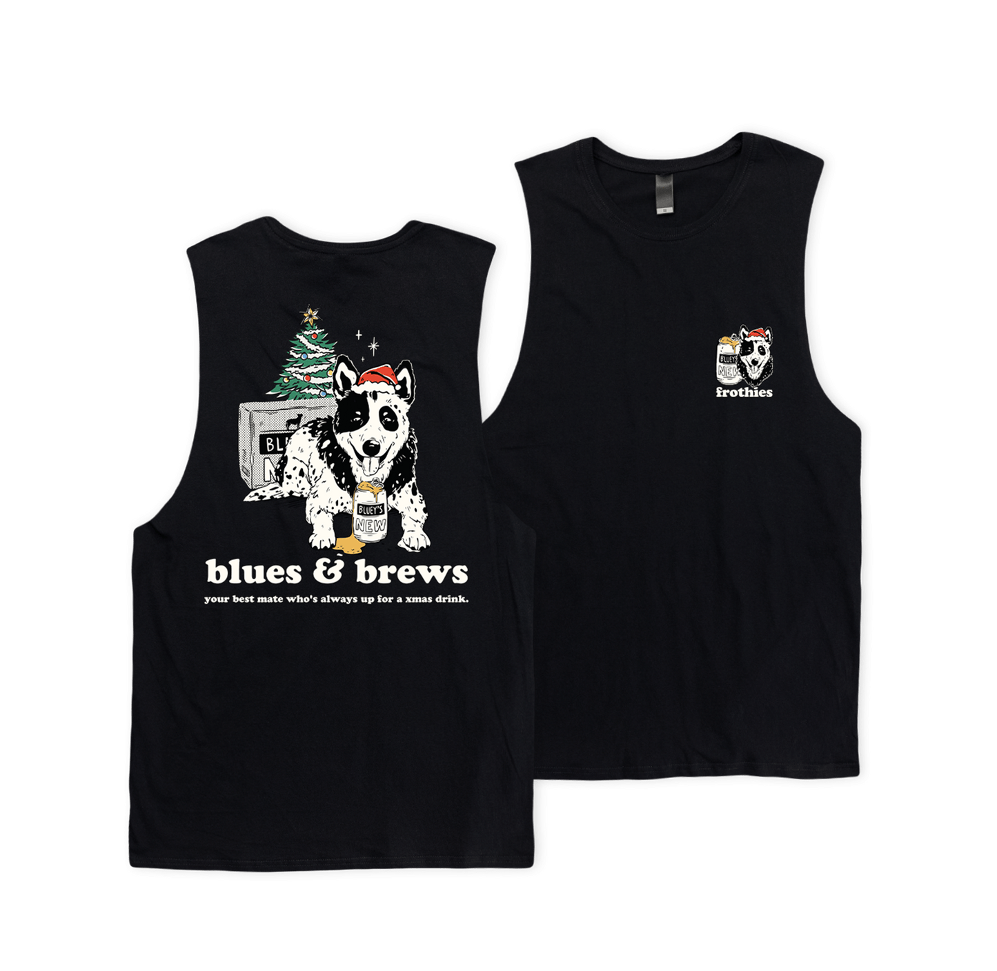 Xmas Blues & Brews Muscle Tee Muscle Tanks Frothies