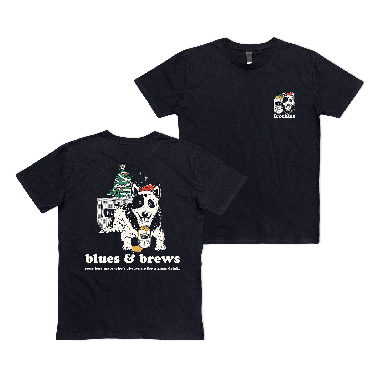 Xmas Blues & Brews T-Shirt Frothies