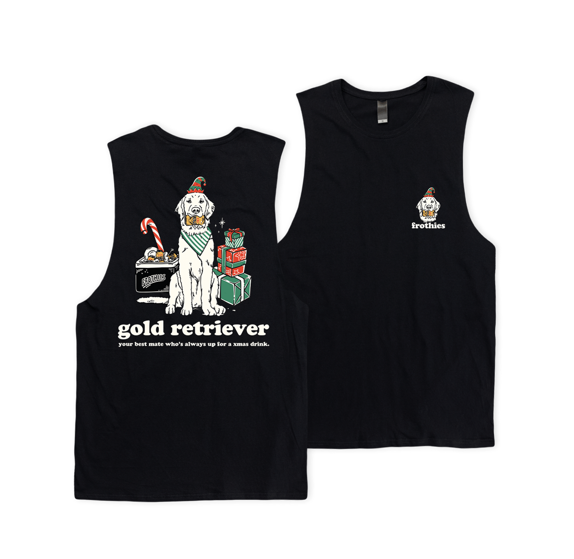 Xmas Gold Retriever Muscle Tee Muscle Tanks Frothies