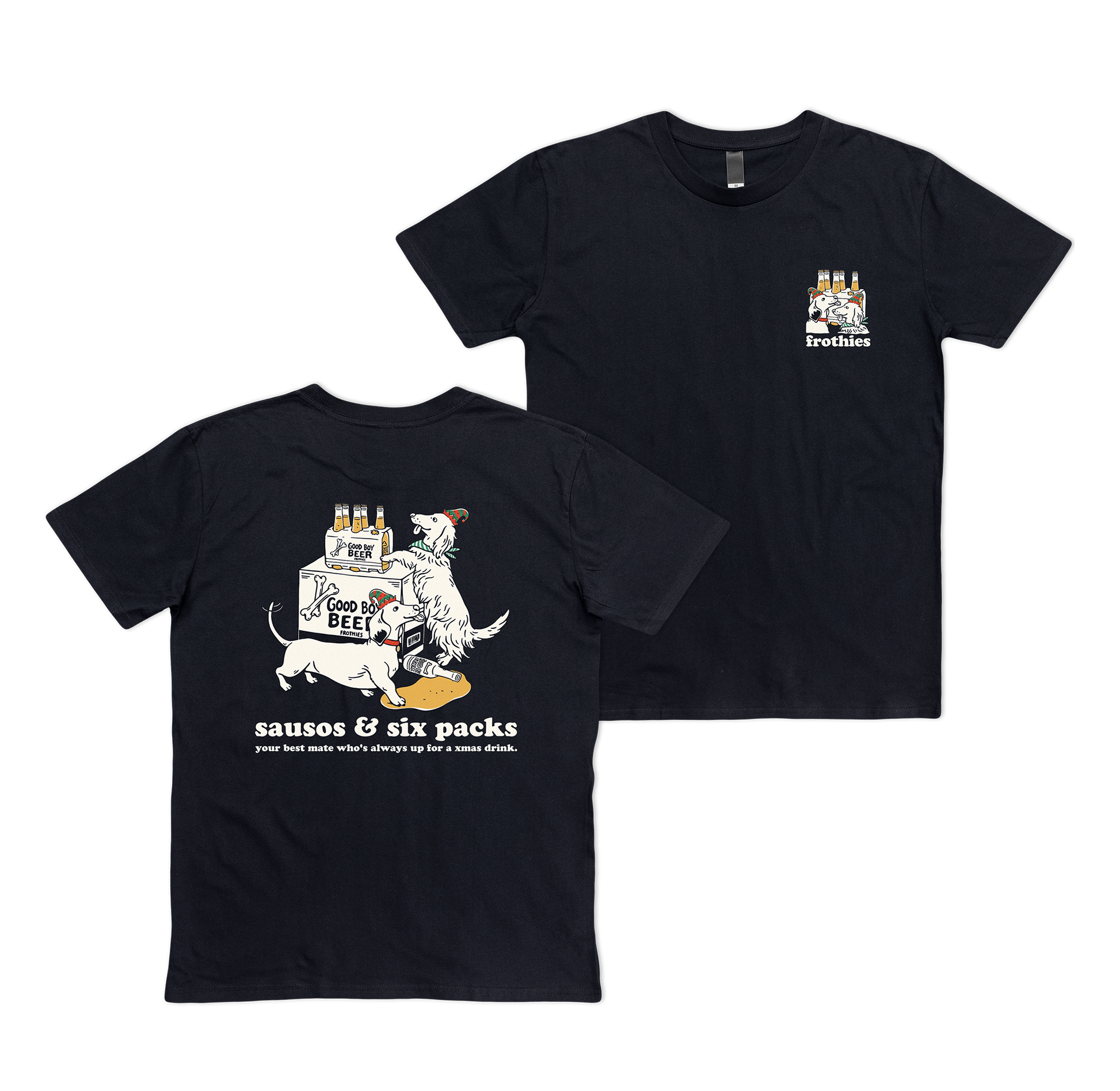 Xmas Sausos & Sixpacks Tee T-Shirt Frothies
