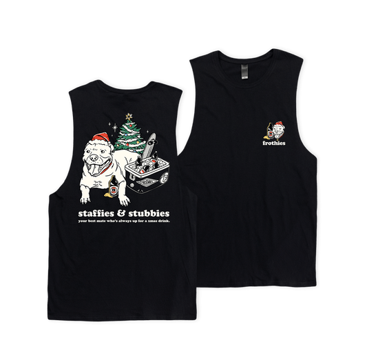 Xmas Staffies & Stubbies Muscle Tee Muscle Tanks Frothies