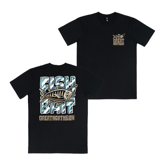 Fish Bait Tee Black T-Shirt Great Northern