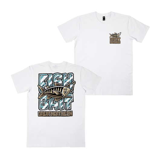 Fish Bait Tee White T-Shirt Great Northern