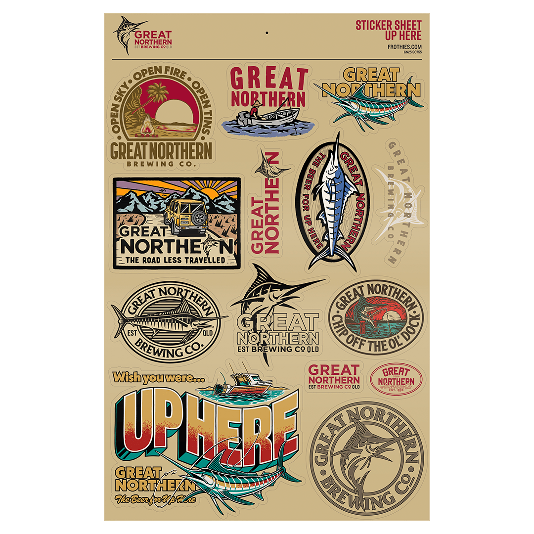 Great Northern Up Here Sticker Sheet Sticker Great Northern