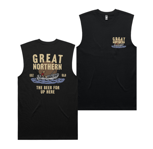 Open Waters Muscle Tee Black T-Shirt Great Northern