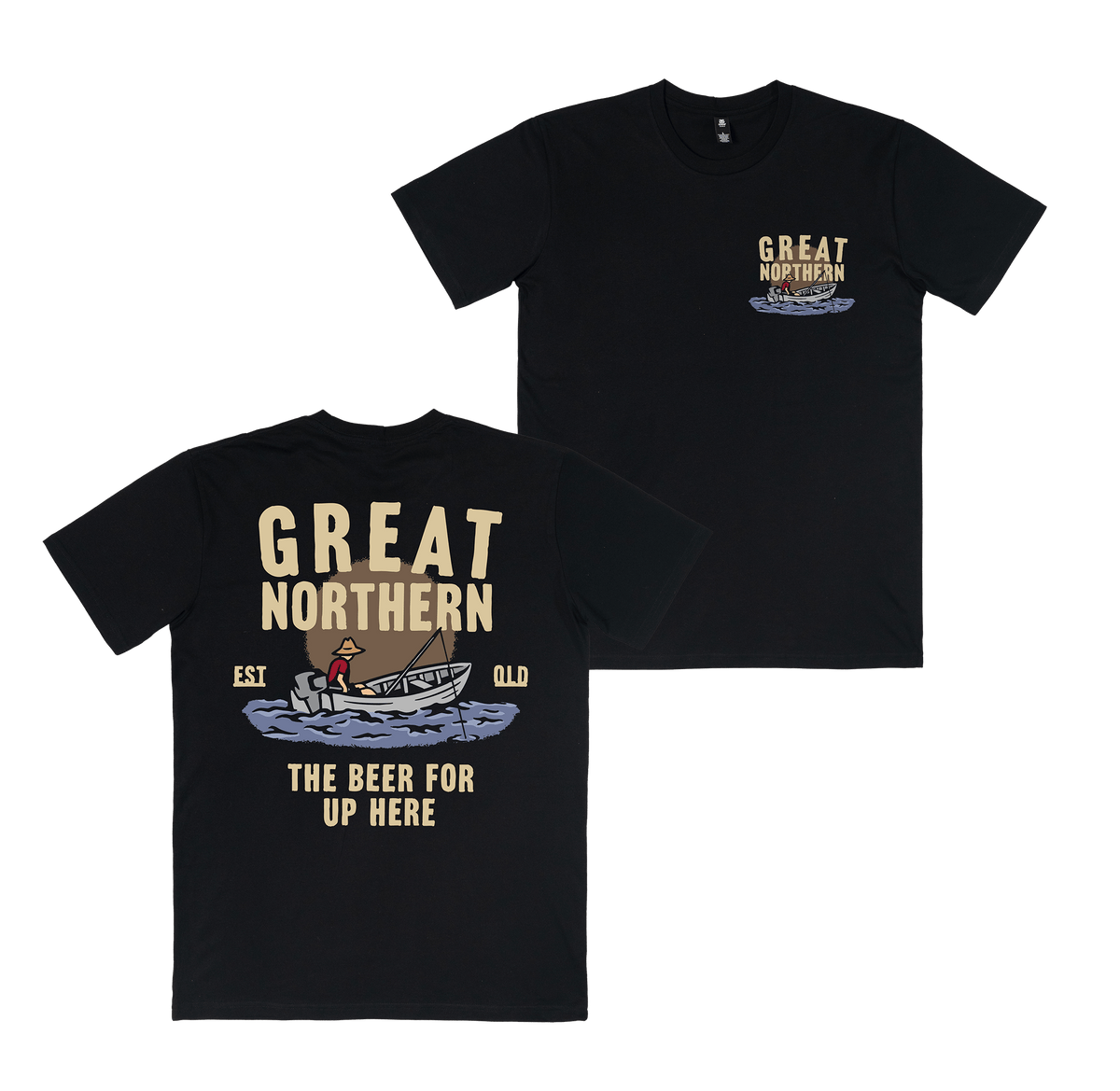 Open Waters Tee Black T-Shirt Great Northern