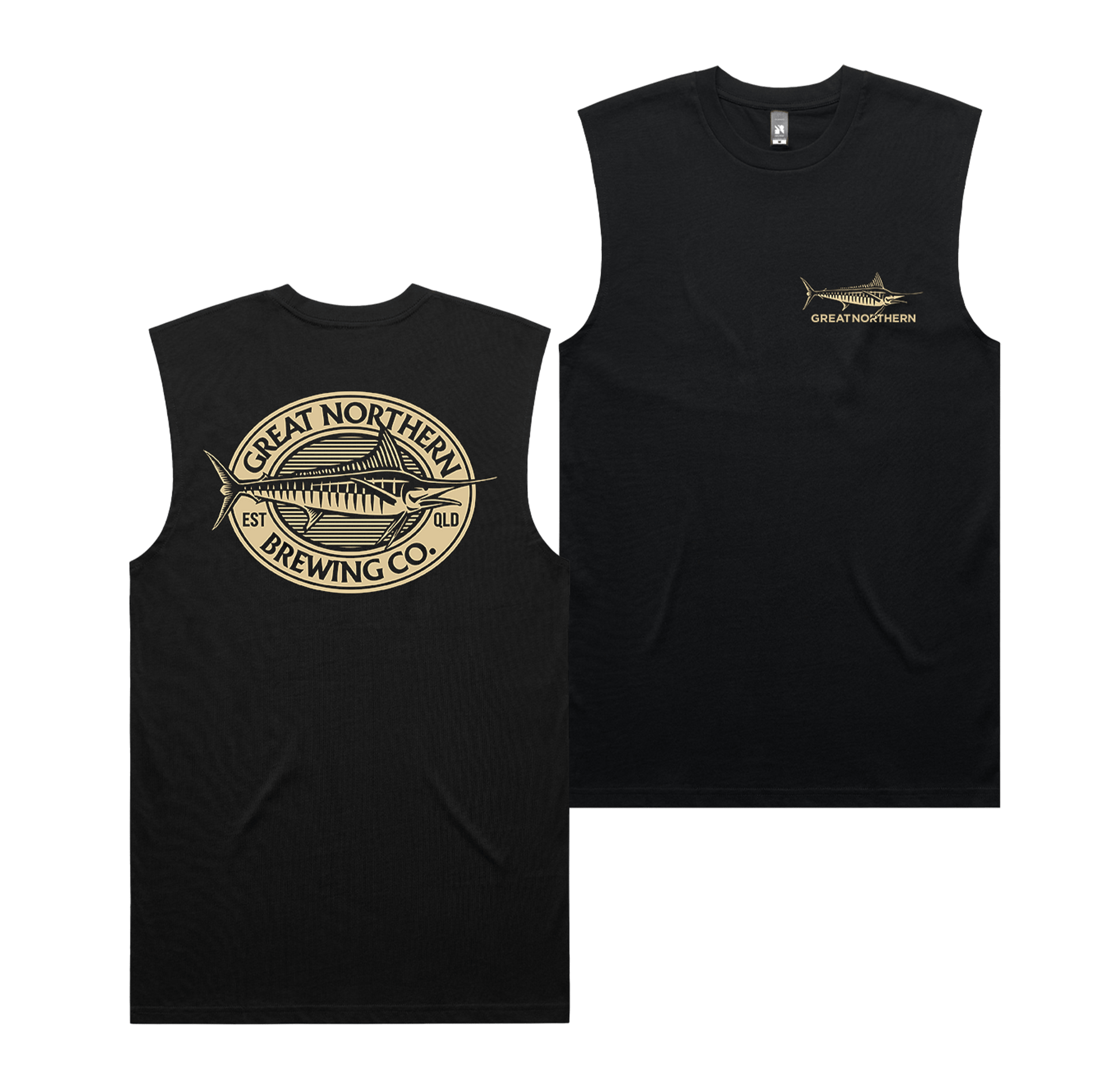 Outrigger Muscle Tee Black Muscle Great Northern