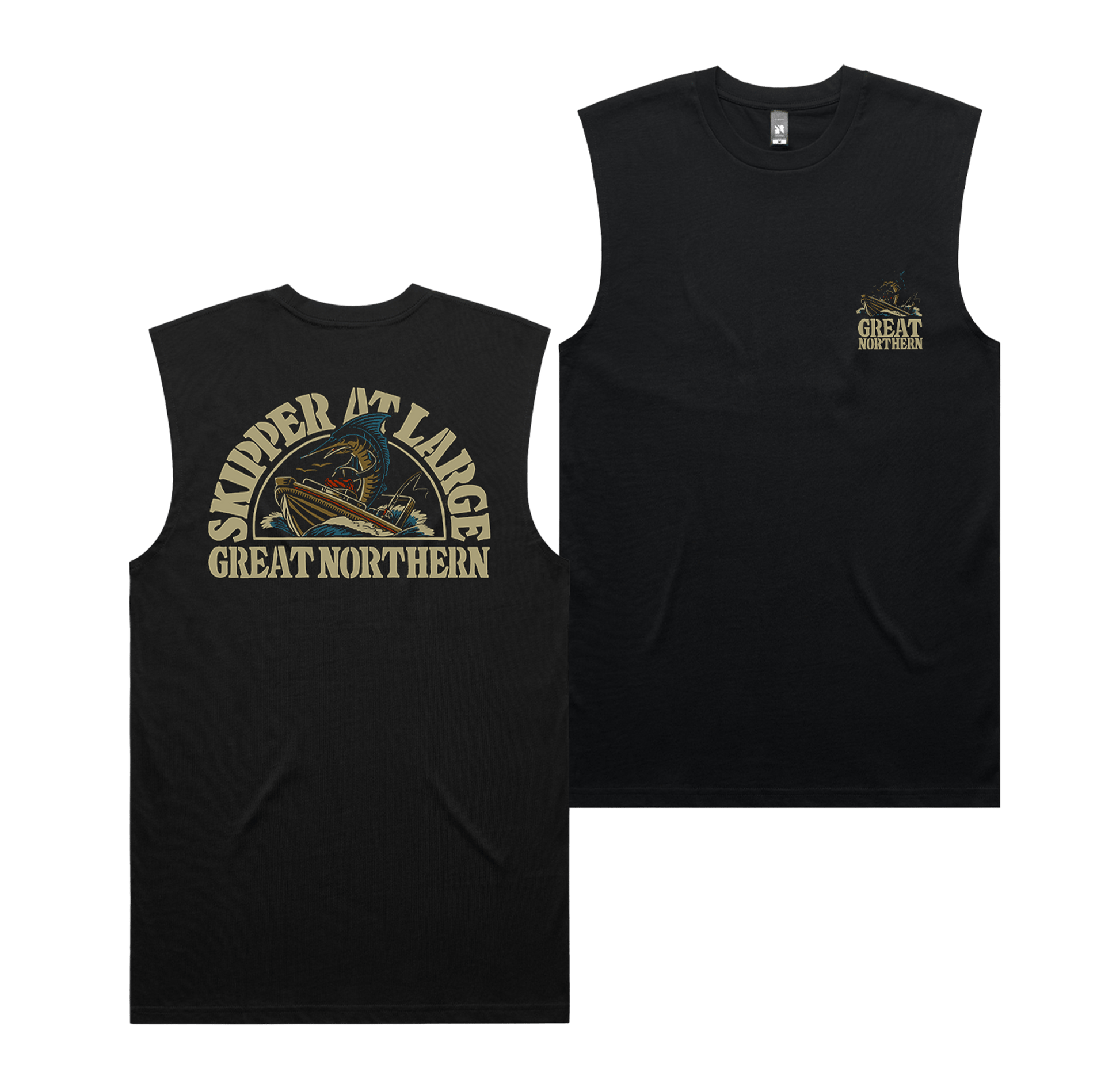 Skipper at Large Muscle Tee Black T-Shirt Great Northern