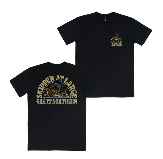 Skipper at Large Tee Black T-Shirt Great Northern