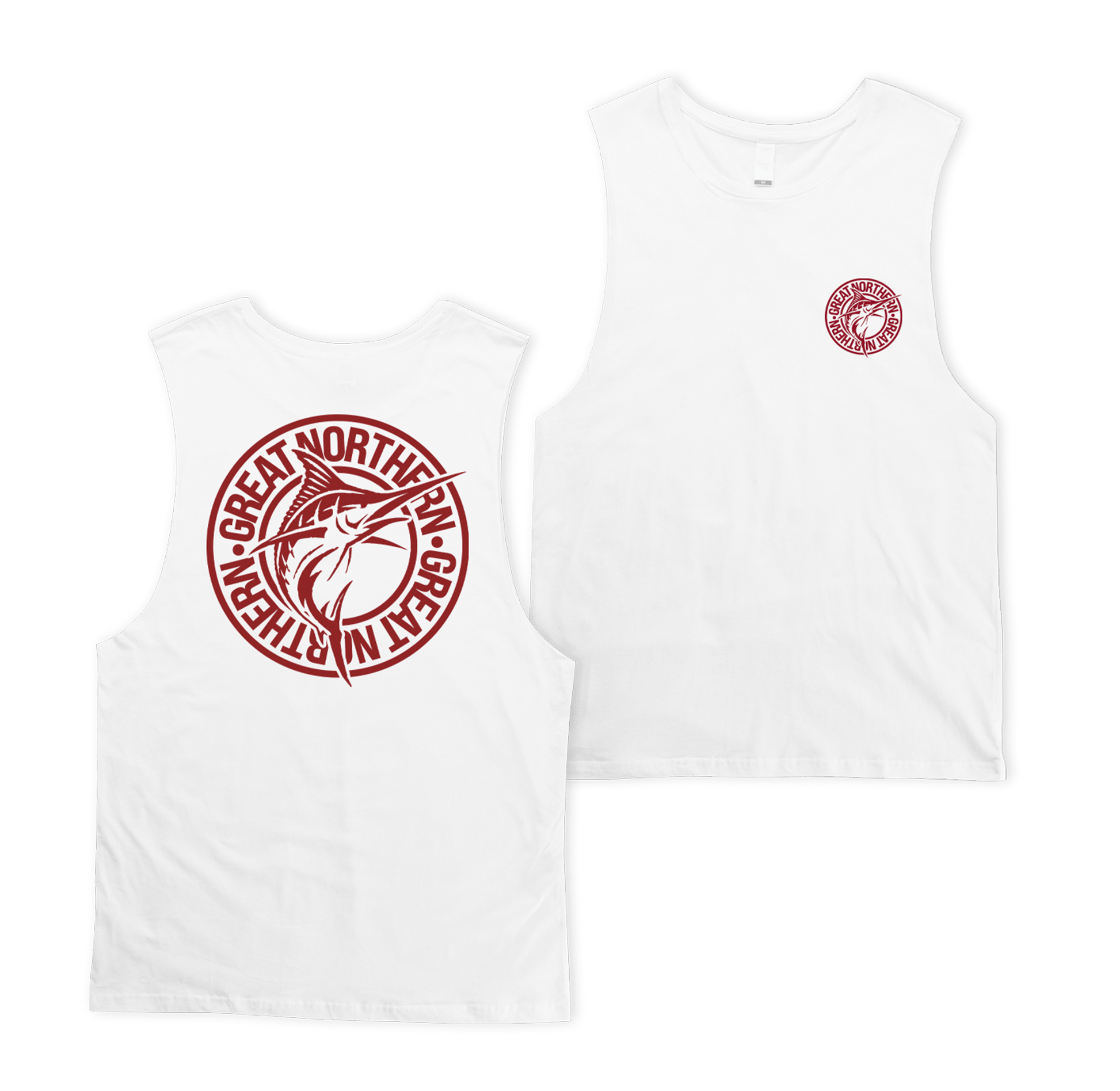 Staple Fish Muscle Tee White Muscle Tanks Great Northern