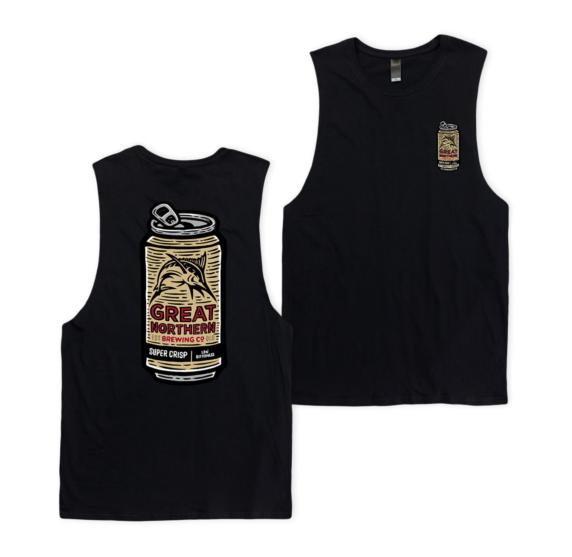 Tinnie Muscle Tee Black Muscle Tanks Great Northern