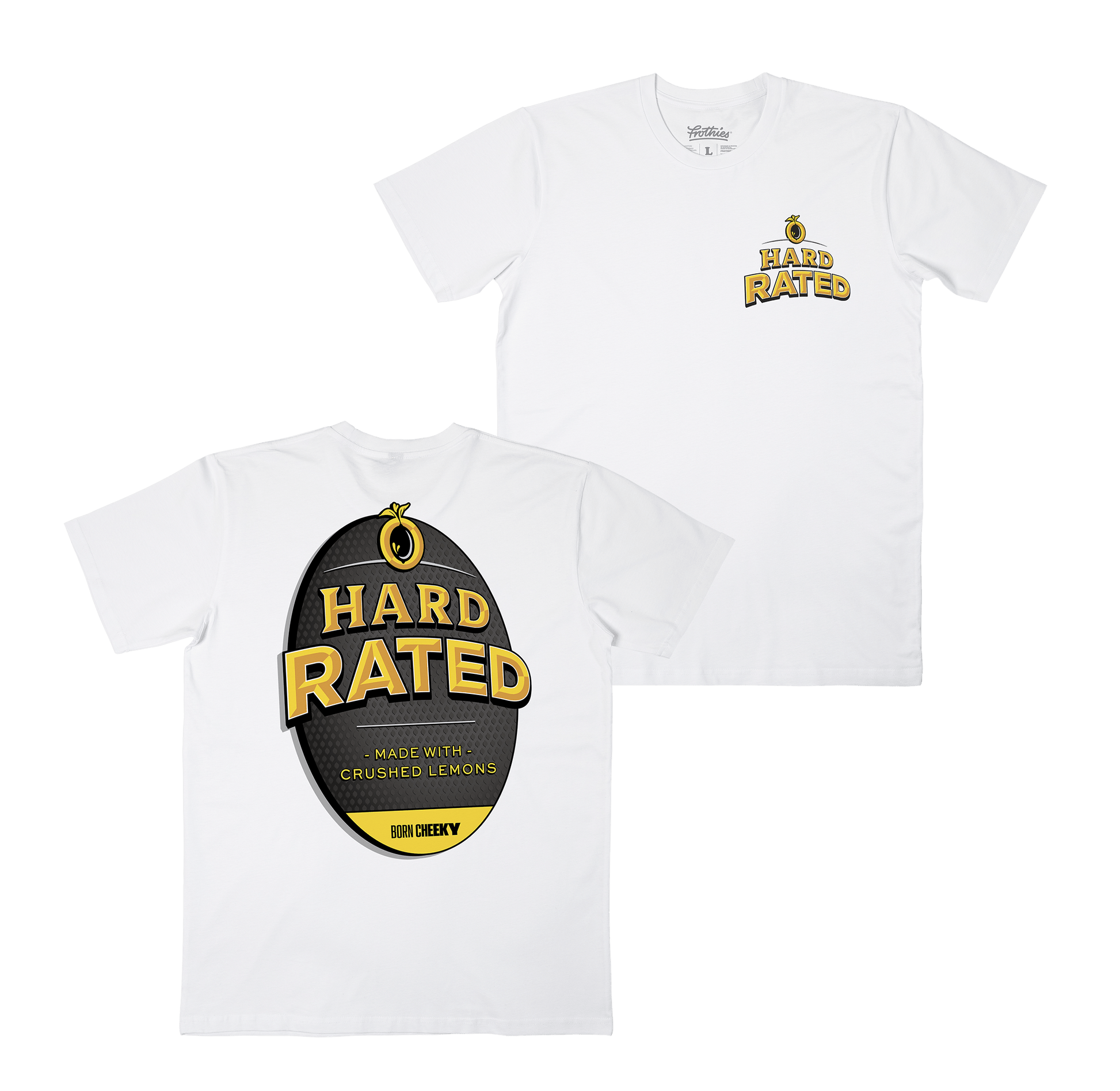 HR Shield Tee White T-Shirt Hard Rated