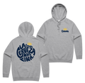 Cerveza Circle Hoodie — Grey Marle front & back