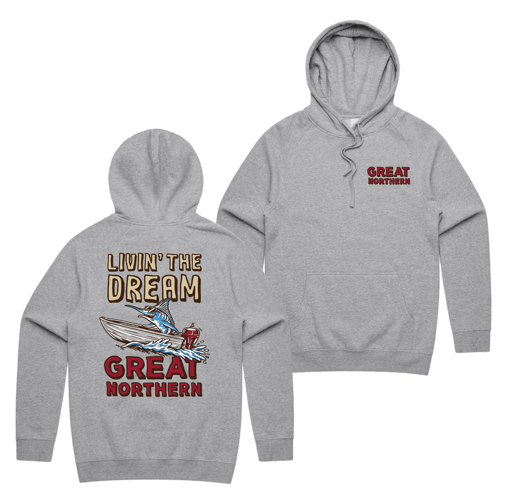 The Dream Hoodie — Grey Marle front & back