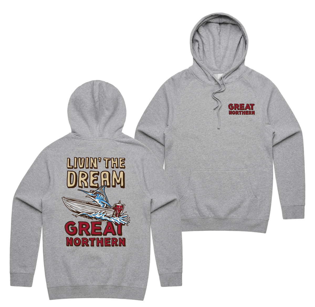 The Dream Hoodie — Grey Marle front & back