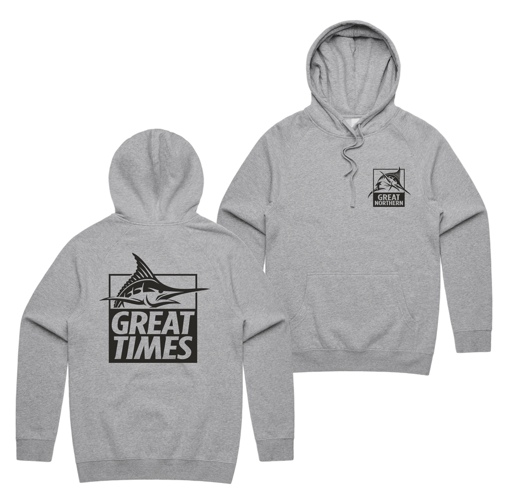 Great Hoodie — Grey Marle front & back