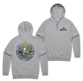 Weekend Hard Hoodie — Grey Marle front & back