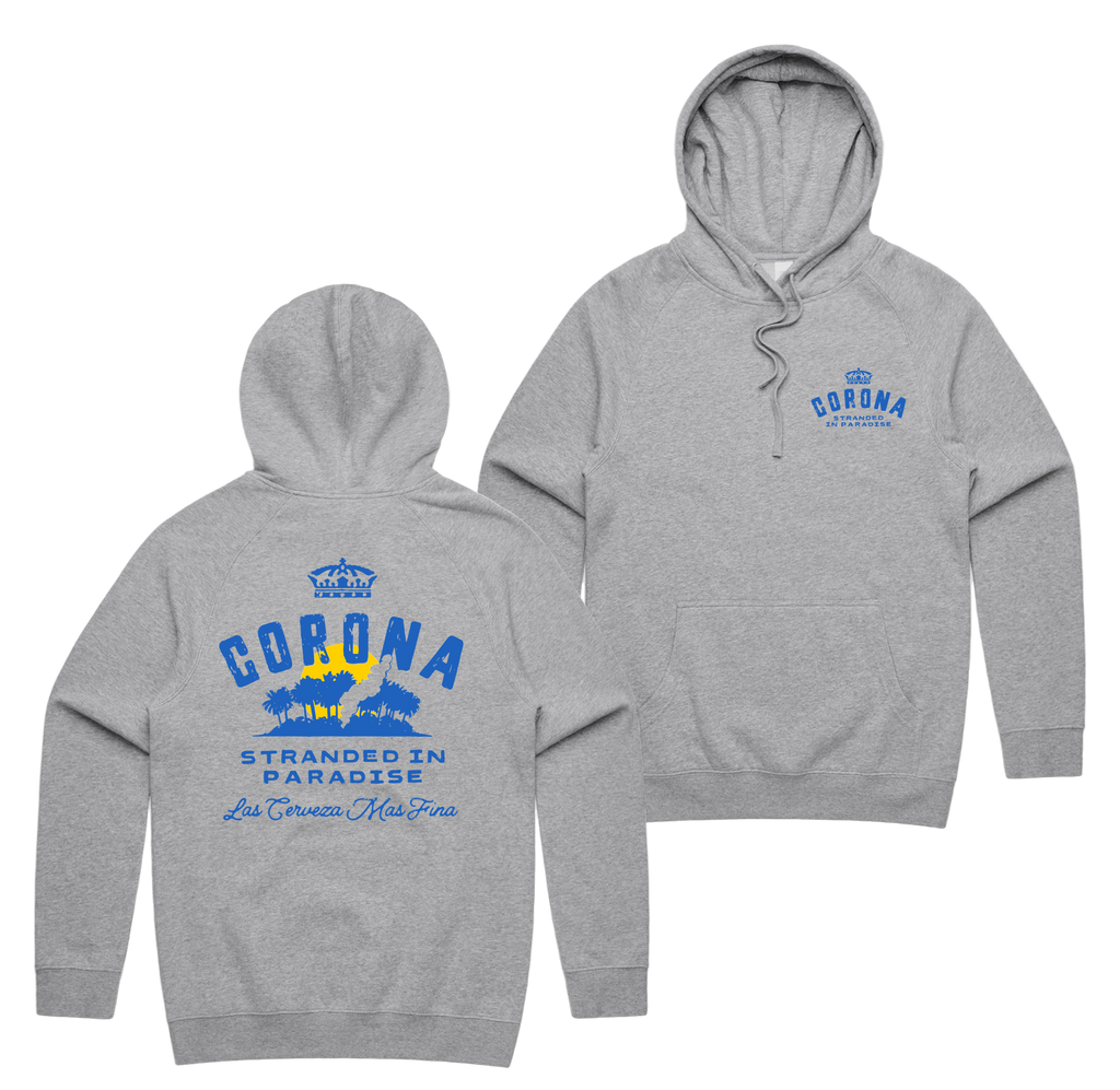 Stranded Hoodie — Grey Marle front & back