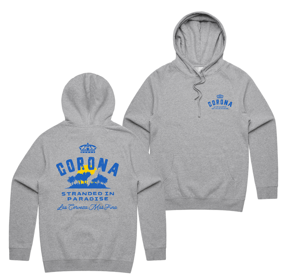 Stranded Hoodie — Grey Marle front & back