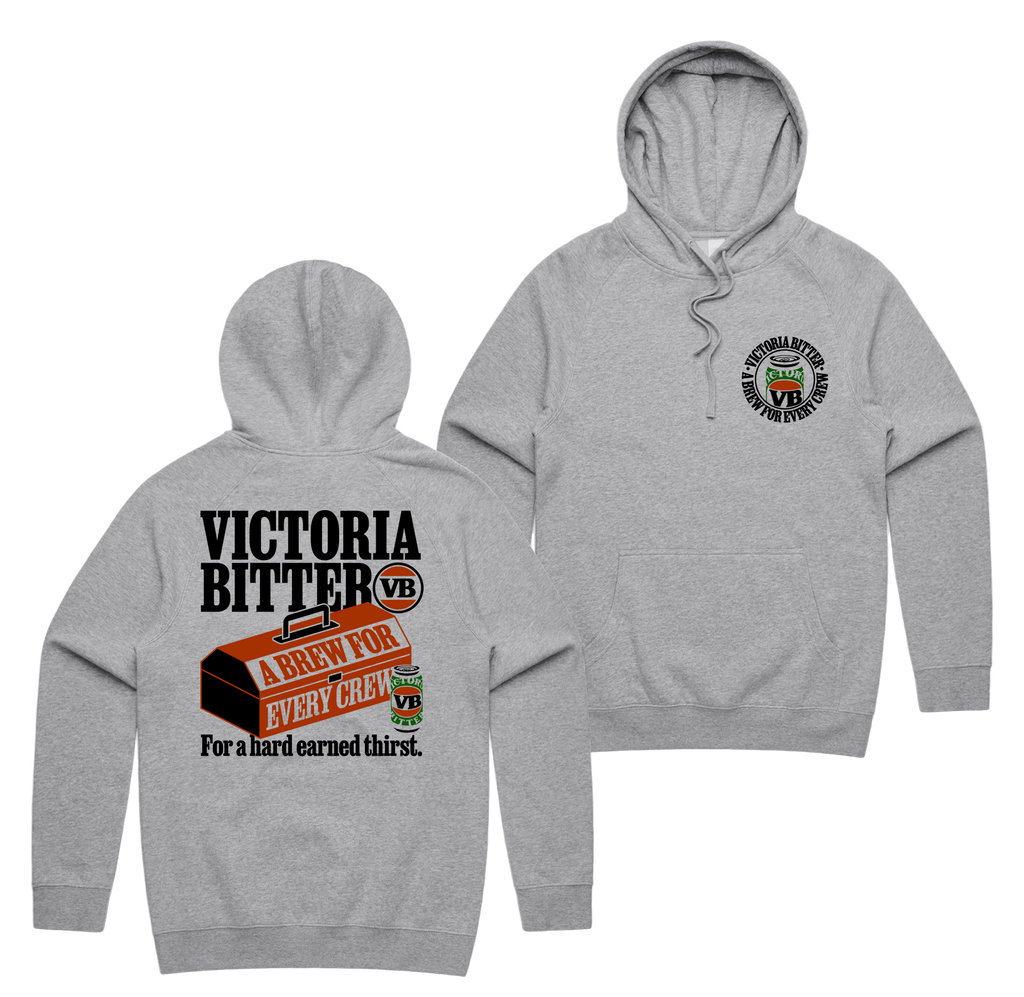 Tool Box Hoodie — Grey Marle front & back