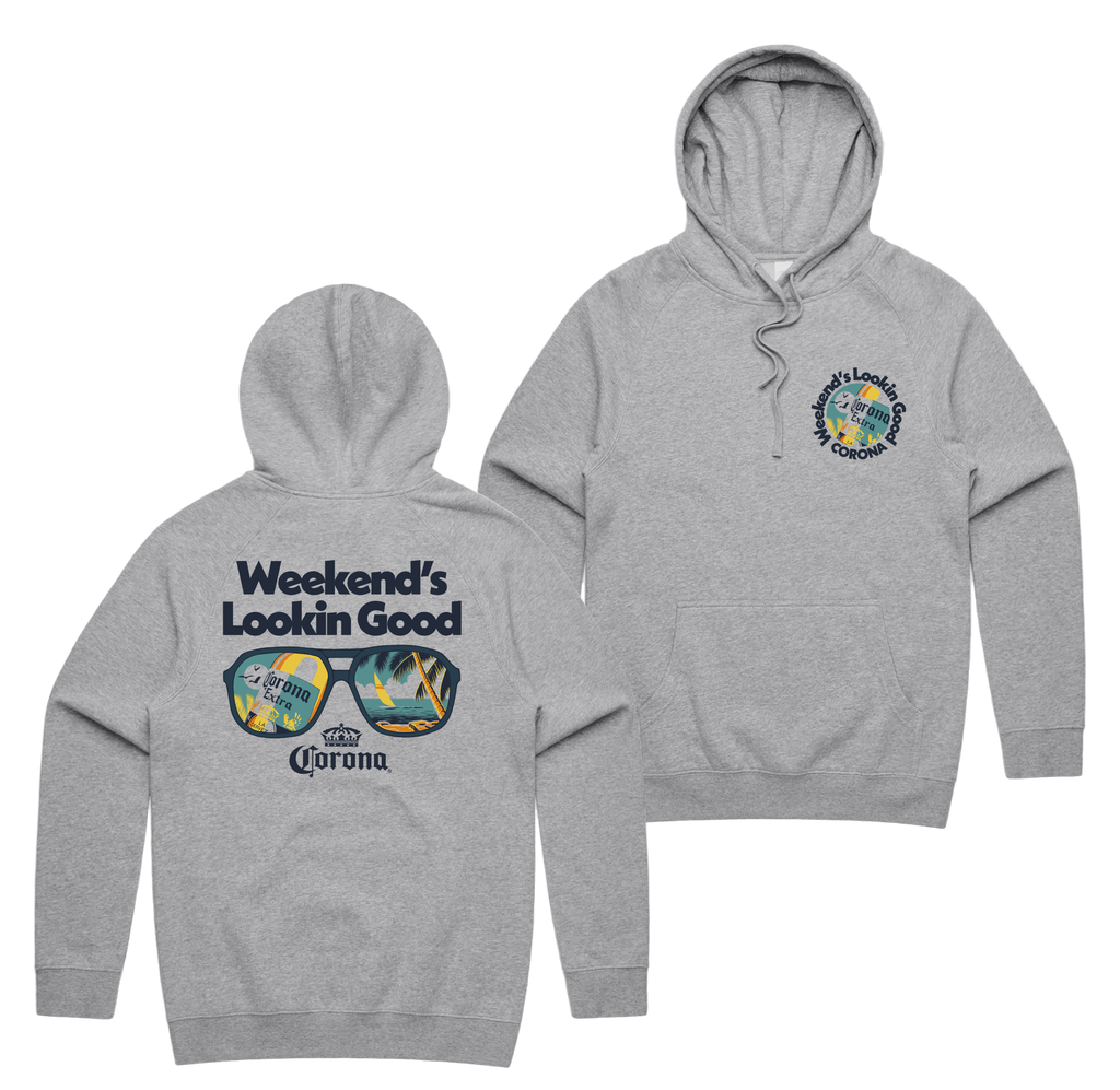 Lookin Good Hoodie — Grey Marle front & back